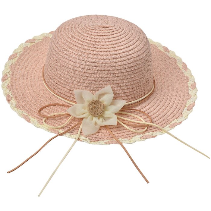 Juleeze JZCHA0017 Sombrero para niños decoración de flores rosa