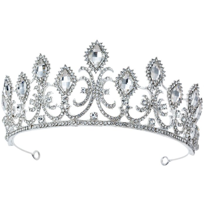 Juleeze JZCR0002 Diadema corona cristal plata Ø 15x6 cm