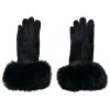 Juleeze JZGL0064Z Elegantes Guantes de Mujer con Puño de Piel Negro S/M