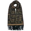 Juleeze JZSC0815Z Bufanda motivo gato oro negro 65x180 cm