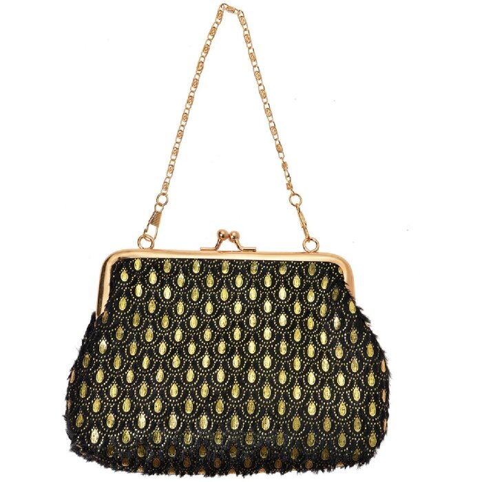 Juleeze JZWA0179Z Clutch Cadena Oro Negro 15x10cm