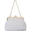 Juleeze JZWA0189W Bolso de noche blanco cadena portador oro 80x50mm
