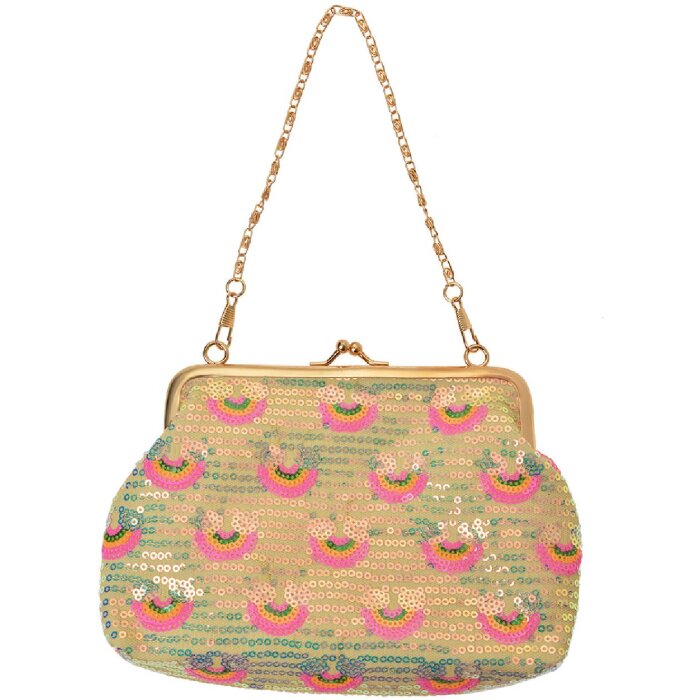 Juleeze JZWA0190 embrague de lentejuelas oro rosa pastel 8cm