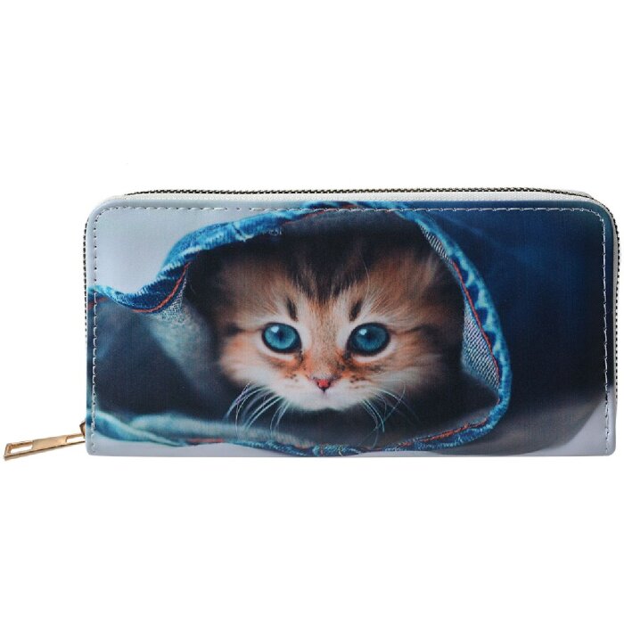 Juleeze JZWA0200 Cartera Ojo de Gato Beige/Azul 19x10cm