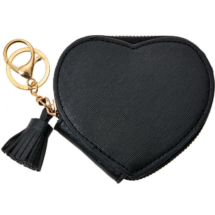 Juleeze JZWA0202Z Llavero Cartera Corazón Negro 10cm