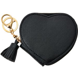 Juleeze JZWA0202Z Llavero Cartera Corazón Negro 10cm