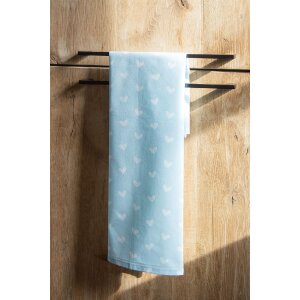 Clayre & Eef KT042.049 Paño de cocina Corazón Azul 47x70cm