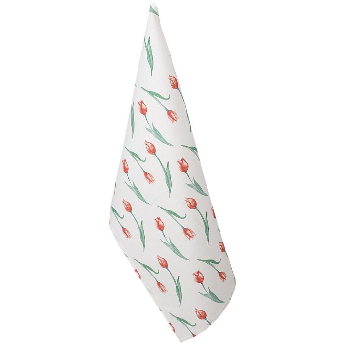 Clayre & Eef KT042.052 Paño de cocina diseño tulipán blanco 47x70cm