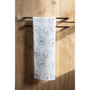 Clayre & Eef KT042.054 Paño de cocina Barroco Blanco 47x70cm