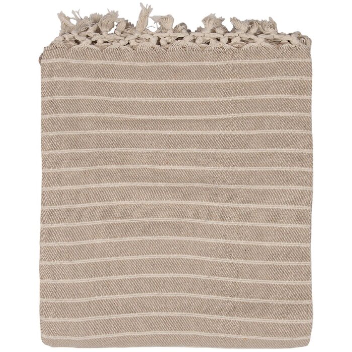 Clayre & Eef KT060.132 Cuadriculado Rayas Beige 125x150cm