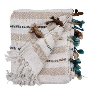 Clayre & Eef KT060.139 Cuadriculado Beige 125x150cm