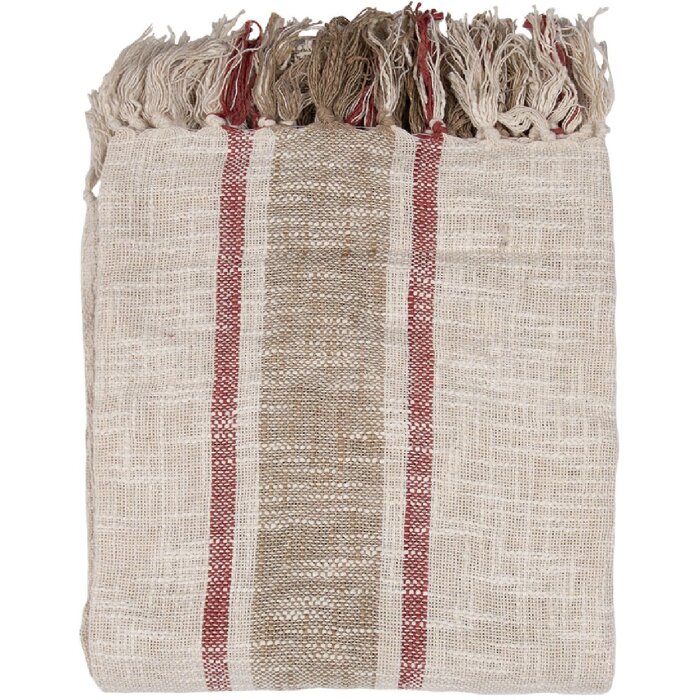 Clayre & Eef KT060.140 Cuadriculado Rayas Beige Marrón 125x150cm