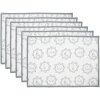 Clayre & Eef LGC40 Juego de 6 manteles individuales casa de campo blanco/gris 48x33 cm