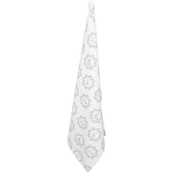 Clayre & Eef LGC42 Paño de cocina estampado Paisley Blanco/Gris 50x70cm