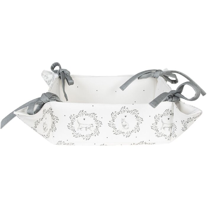 Clayre & Eef LGC47 Panera Motivos Animales 35x35x8 Blanco Gris