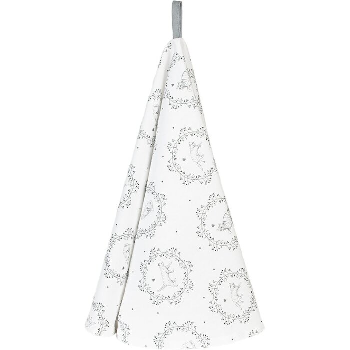 Clayre & Eef LGC48 Paño de Cocina Blanco Gris Seersucker Ø 80cm