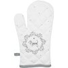 Clayre & Eef LGD44 Manopla para horno perro salchicha blanco/gris 18x30cm