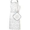 Clayre & Eef LGD44 Manopla para horno perro salchicha blanco/gris 18x30cm