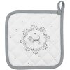 Clayre & Eef LGD45 Potholder motivo perro blanco/gris 20x20cm