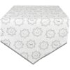 Clayre & Eef LGD65 Camino de Mesa Granja Blanco/Gris 50x160cm