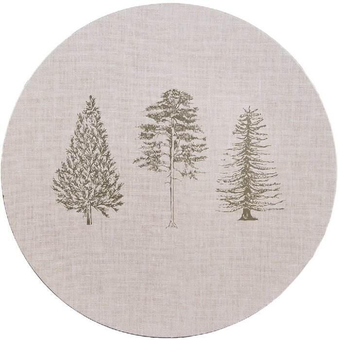 Clayre & Eef NPT85 Mantel Individual Motivos Forestales Beige Redondo 33 cm