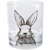 Clayre & Eef RAEGL0001 Vidrio Motivo Conejito Transparente 300ml Ø 8x9cm