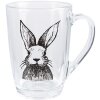 Clayre & Eef RAEGL0002 Vaso Té Conejo Transparente 300ml 11x8x11cm