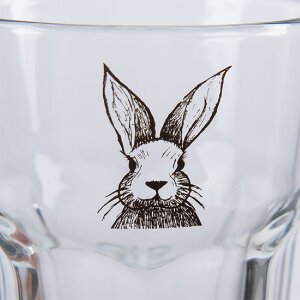 Clayre & Eef RAEGL0004 Vaso Liebre Transparente 300ml 7x12cm