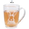 Clayre & Eef RAEGL0006 Vaso Té Conejito 300ml Transparente 11x8cm