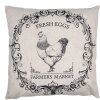 Clayre & Eef RFL23 Funda de Cojín Motivo Granja 45x45cm Beige/Negro