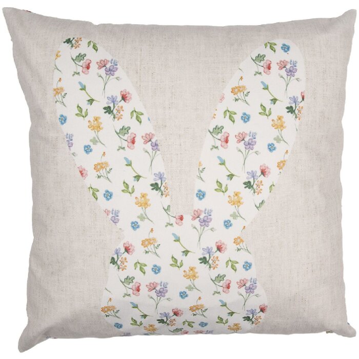 Clayre & Eef RUB23 Funda de Cojín Diseño Floral Beige 45x45cm