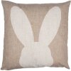 Clayre & Eef RUB24 Funda de Cojín Motivo Conejito Beige 45x45cm