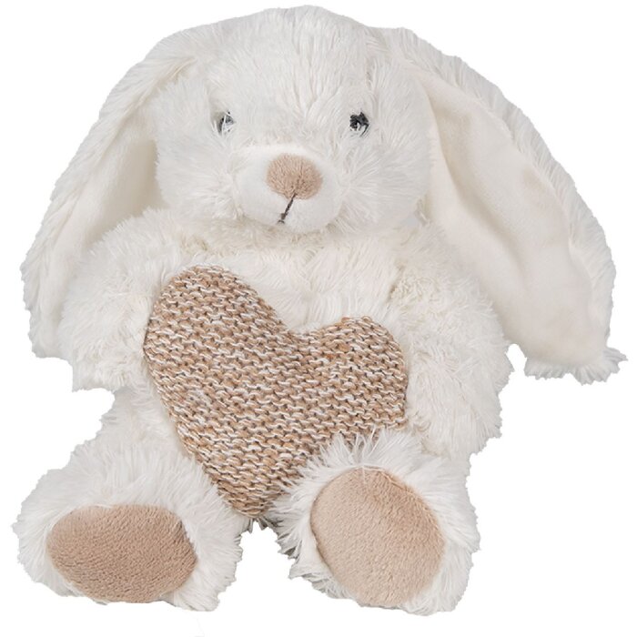 Clayre & Eef TW0600 Peluche Conejo Corazón Beige 11x14x14cm