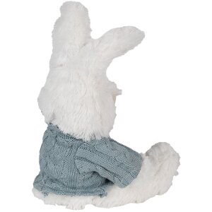 Clayre & Eef TW0601 Peluche Conejo Blanco Azul 22cm