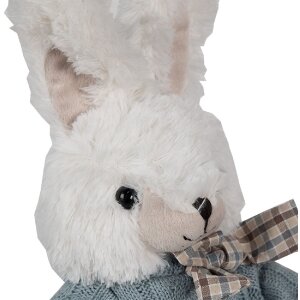 Clayre & Eef TW0601 Peluche Conejo Blanco Azul 22cm