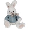 Clayre & Eef TW0601 Peluche Conejo Blanco Azul 22cm
