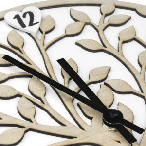 ZEP Vita reloj de pared diseño árbol de madera blanco natural 30cm