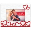 ZEP Marco de fotos de madera Amalia Horizontal 10x15 cm Blanco con corazones rojos