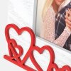 ZEP Marco de fotos de madera Amalia Horizontal 10x15 cm Blanco con corazones rojos