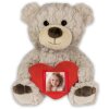 Osito corazón portarretratos crema 3,5x4,5 cm 23 cm de altura figura de peluche de regalo