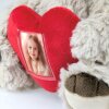 Osito corazón portarretratos crema 3,5x4,5 cm 23 cm de altura figura de peluche de regalo