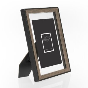 Marco de fotos ZEP MDF Roma marrón 18x24 cm con paspartú 13x18 cm
