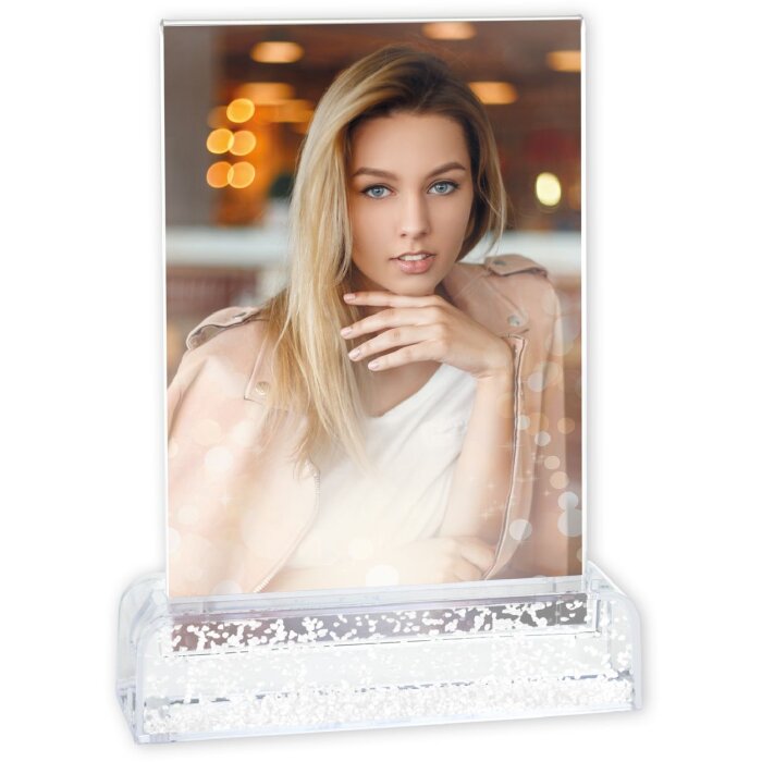 ZEP Marco de fotos con purpurina Wynn blanco nieve 10x15 cm