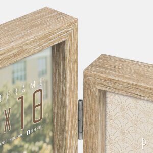 ZEP Basilea marco doble madera naturaleza 36x14,5cm fotos 10x15/13x18