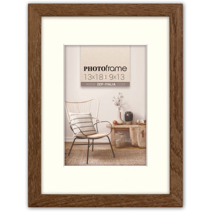 ZEP Marco de madera Malmo marrón 50x70 cm con paspartú 40x60 cm