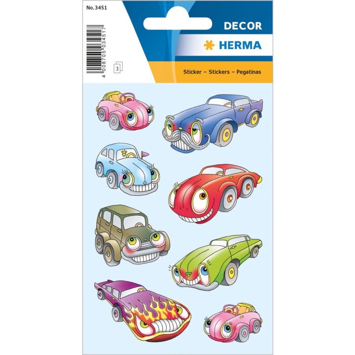 HERMA pegatina etiquetas decorativas DECOR coches I 3 hojas