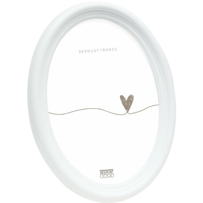 Deknudt S100F1 Marco oval blanco 13x18 cm plástico cristal transparente moldura 1,7 cm
