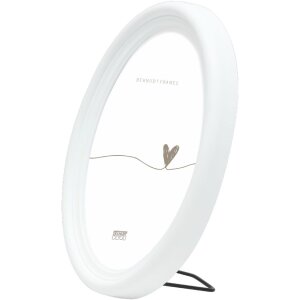 Deknudt S100F1 Marco oval blanco 13x18 cm plástico cristal transparente moldura 1,7 cm