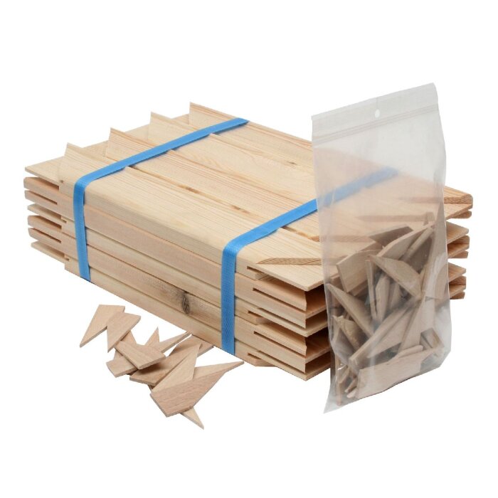 Deknudt S334PA Barra camilla con cuñas madera natural 55 cm