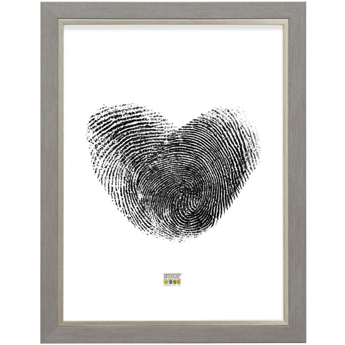 Portarretratos Deknudt S45VF3 gris claro/borde plateado 29,7x42cm plástico